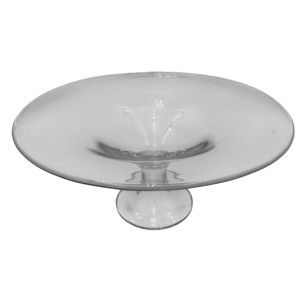 Vintage Hand Blown Krosno Centerpiece Bowl Poland 14"x6.5"